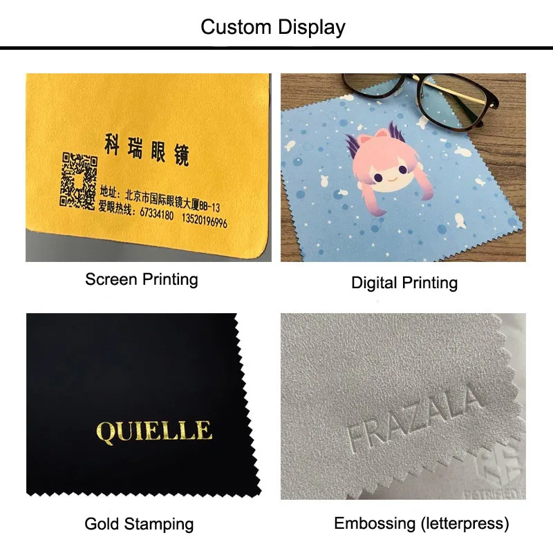 200 PCS 8*8cm Micro Suede White Gray Black Anti Tarnish Silver Jewelry Polishing Cloth Cleaning Clothes Custom Size Printed Logo