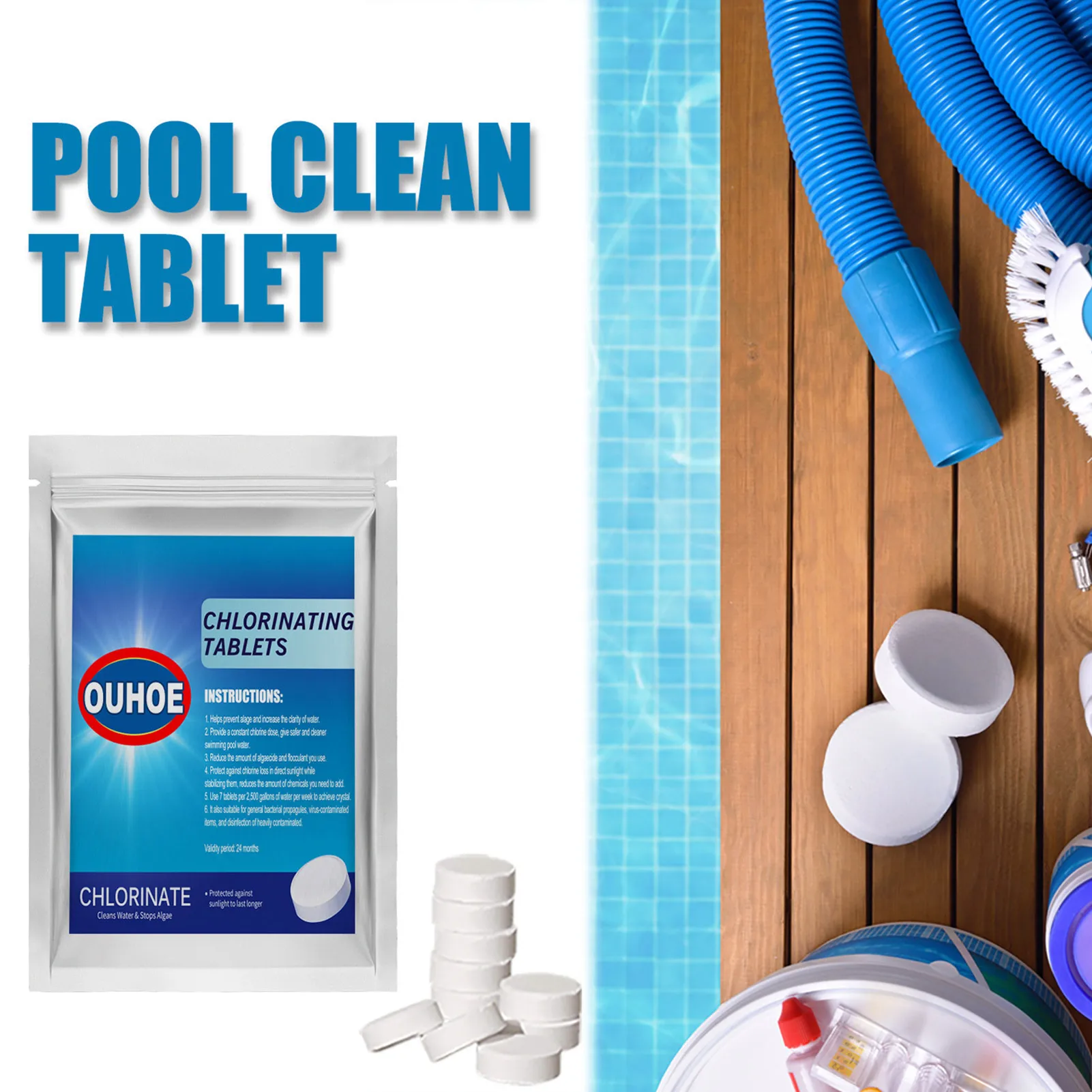Swimming Pool Stabilized Chlorine Tablets Chlorinating Tablets Pool