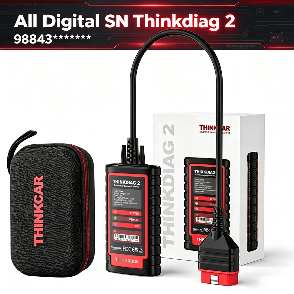 [Numéro de série entièrement numérique] THINKCAR Thinkdiag 2 CANFD Outil de diagnostic automobile pour tous les systèmes, codage ECU, test actif, 15 fonctions de réinitialisation, scanner OBD automobile, TPMS, FCA Autoauth, tous les numéros de série 1