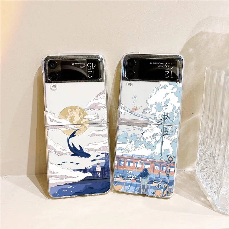 Retro Cartoon Landscape Oil Painting Phone Case - Clear Cover s