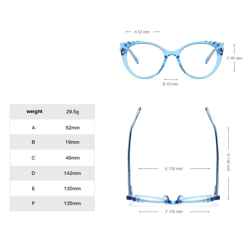 54303 Retro Round Cat Eye Plastic Titanium Anti Blue Light Glasses Frames Women TR90 Fashion Computer Eyeglasses cute blue light glasses