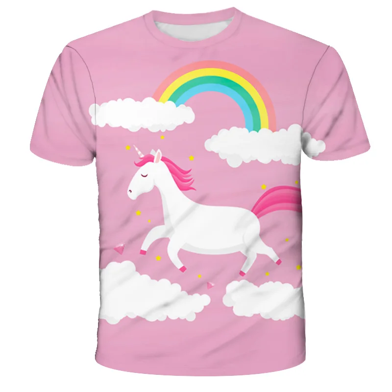 baggy t shirt Kawaii Cartoon Anime Graphic Unicorn Cute 3D T Shirt Game Short Sleeve Girls T-Shirt Kids Tshirts Funny Tees Children Clothing jordan t shirt