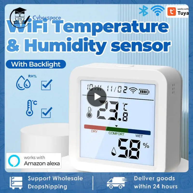 

Tuya Smart WIFI Temperature And Humidity Sensor Indoor Hygrometer Thermometer With LCD Display Support Alexa Assistant