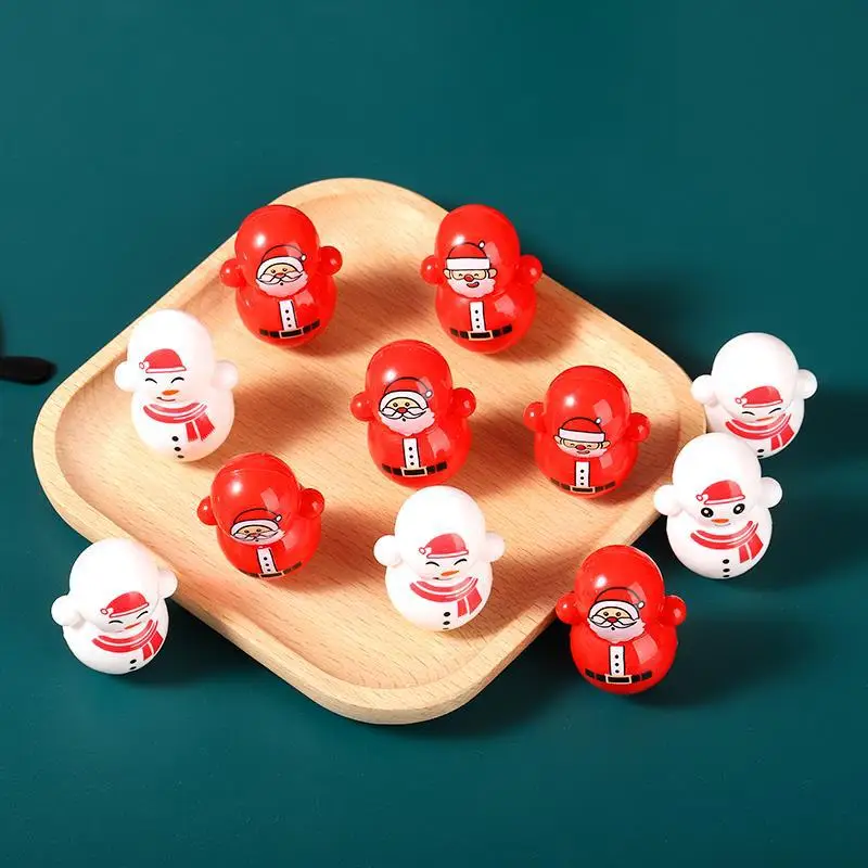 5 Pcs Novelty Funny Cartoon Christmas Tumbler Creative Cute Red White Tumbler Children Christmas Prank Funny Toys