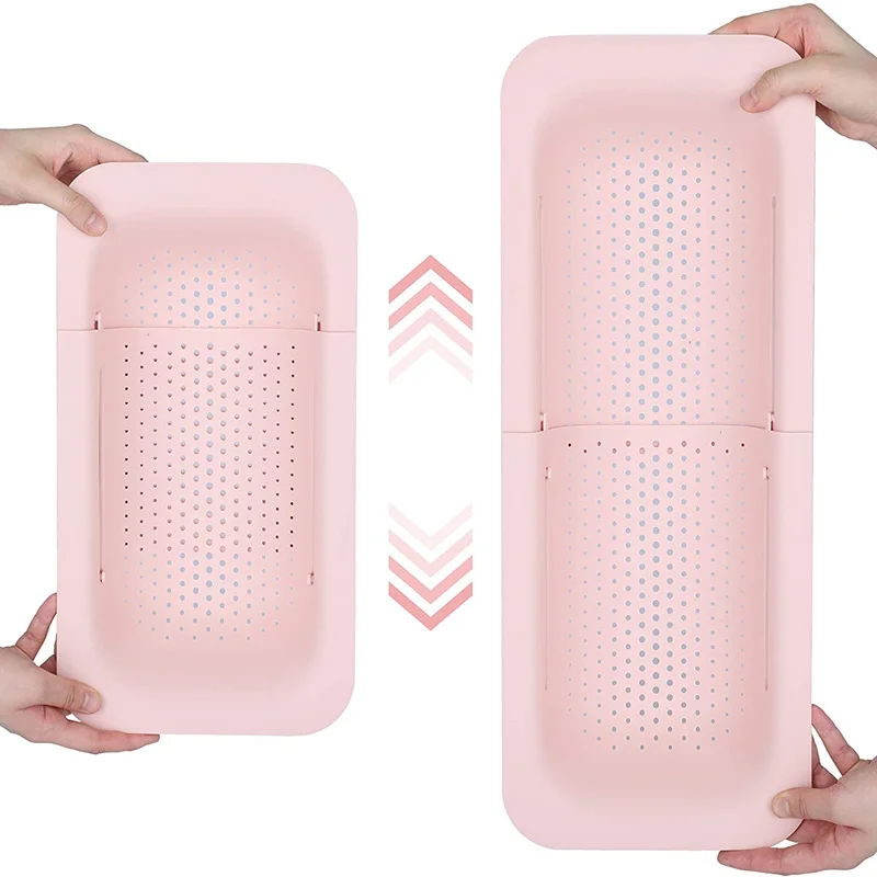 

Folding Drain Basket Colander Strainer Basket Foldable Strainer Wash Vegetables and Fruits Extendable Kitchen Storage Tool