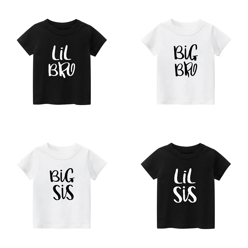 

Children's Clothing Lil Bro Big Bro And Lil Sis Big Sis Children T Shirt Fashion Cotton Boys Girls T Shirt Clothes Child boy