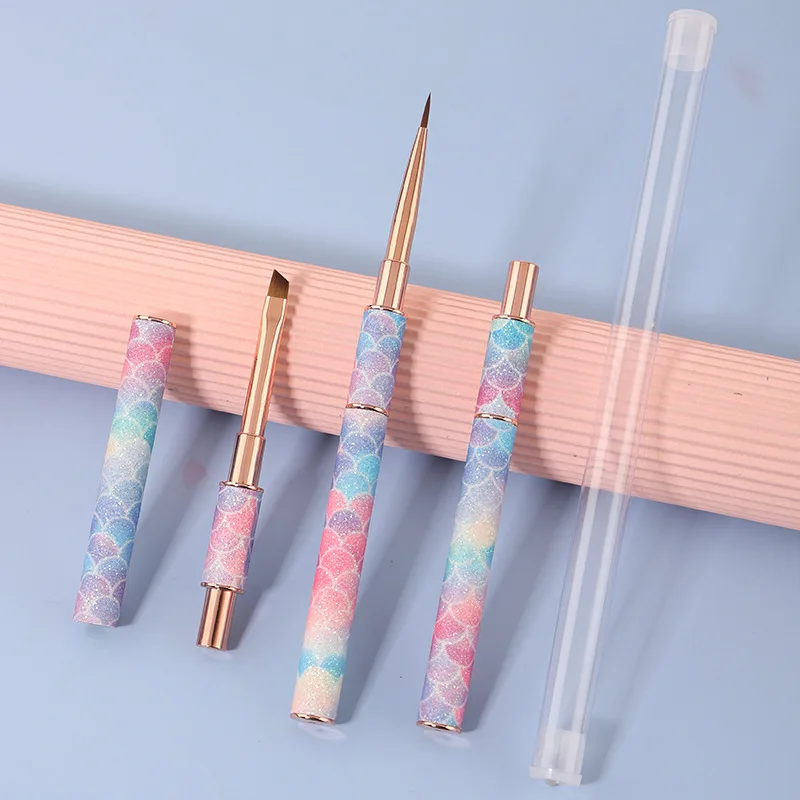 12 Style Mermaid Honeycomb Handle Nail Art Acrylic UV Gel Extension Brush Flower Design Drawing Painting Pen Manicure Set 3