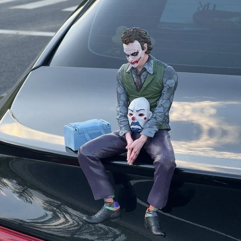 Neue Joker Heath Ledger Action-figuren Auto Dach Dekoration Tragbare Wilde Maske Statue Modell Auto Puppe Spielzeug Sammlung Weihnachten Geschenk