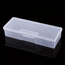 Clear Cuboid Nail Art Storage and Organizer Box for Accessories and Tools (Transparent)