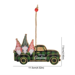 Feestelijke Houten Kerstboom Ornament - Santa Claus Vrolijk Kerstbord Decor
