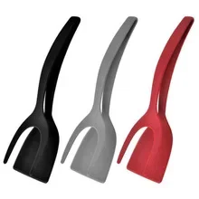 2 In 1 Shovel Clip Silicone Grip Flip Tongs Egg Steak Spatula Tongs Clamp Pancake Fried Turners Cooking Tool Kitchen Accessories