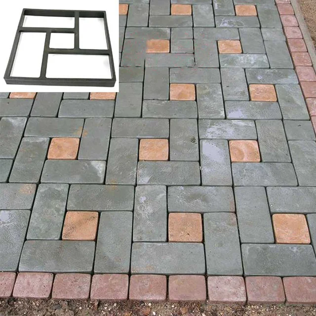 4 Styles Pathmate Kő Penész -Burkoló Járda Burkolat Beton Formák Lépcsőzetes Sétáló Út Cementformák A Gyep És Kert Számára - Image 5