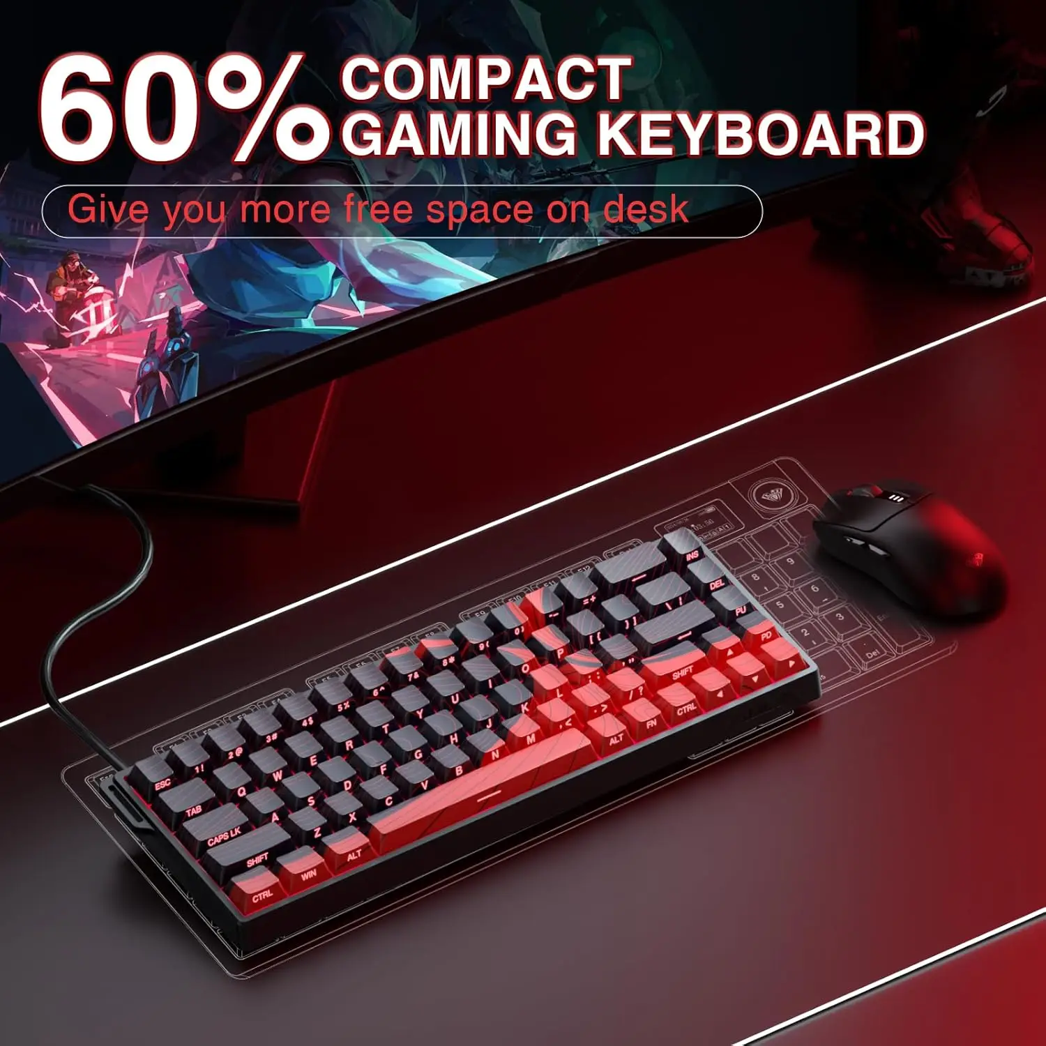AULA WIN60/68HE 마그네틱 스위치 키보드 8000HZ 게이밍 키보드 FPS 낮은 지연 시간 맞춤형 기계식 키보드 PC용 E-스포츠 키보드