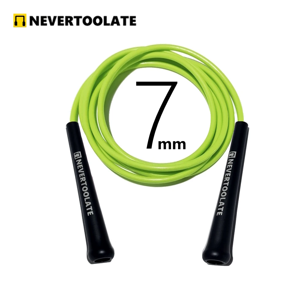7mm diameter PVC rope 220 gram 3.2 meters 15.5cm long handle heavy skip jump skipping roep fitness jump rope