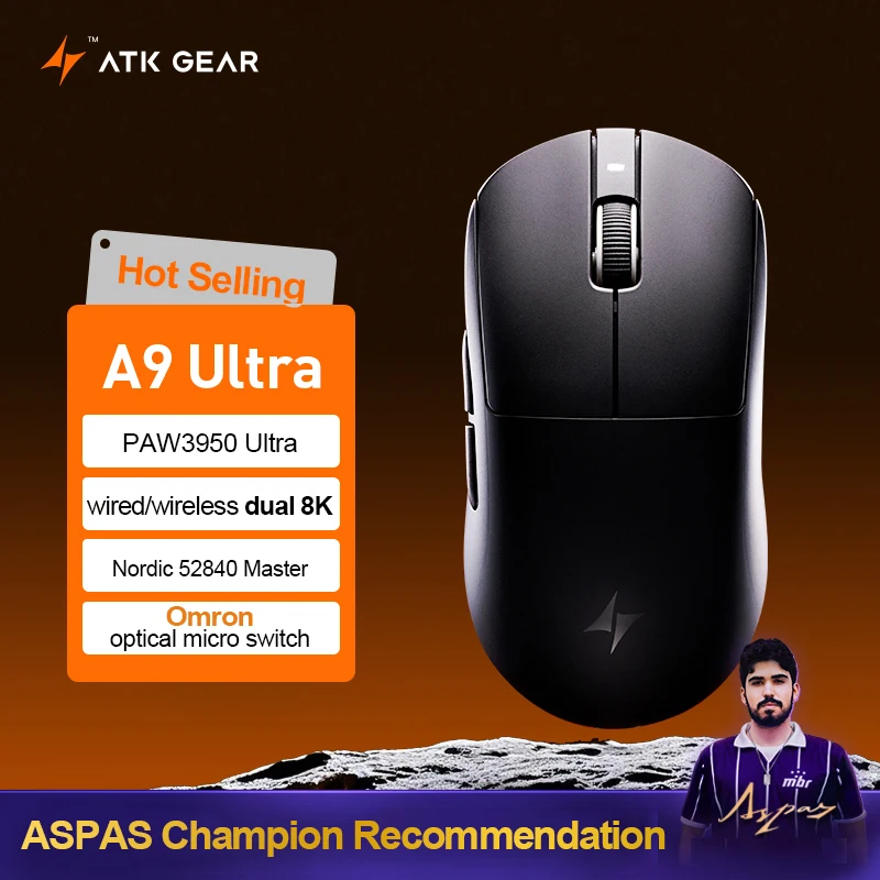 マウス・トラックボール ATK Dragonfly A9 Ultra ATK Dragonfly A9 Ultra Mouse Paw3950 2 Modes Wireless Mouse