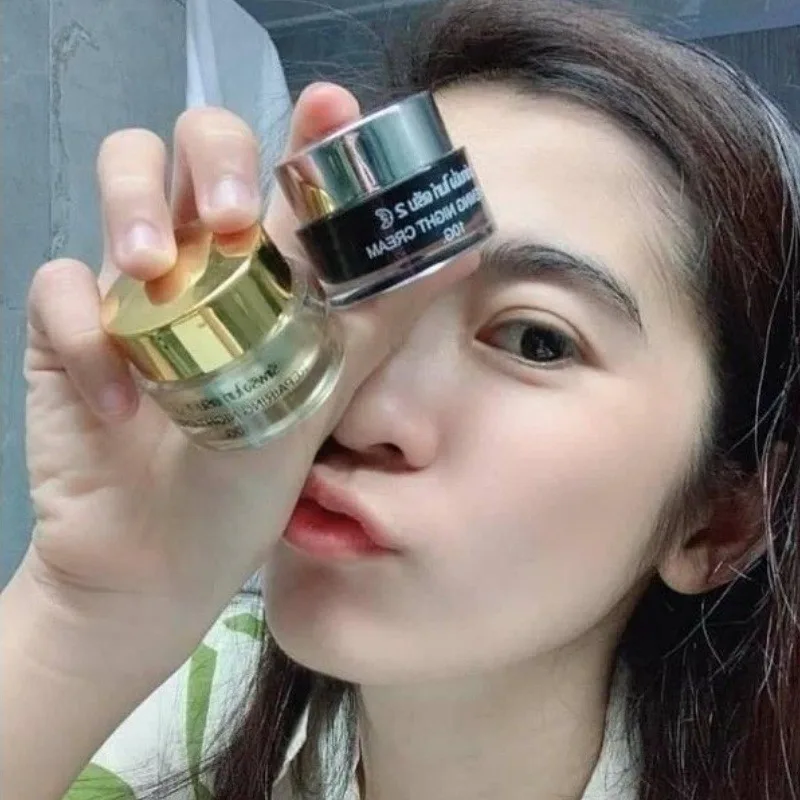 Repairing Whitening Night Skin Care Reduce Black Spot Wrinkle Acne Anti Aging Moisturizing Shiny, Bouncy, White Smooth Skin 20g