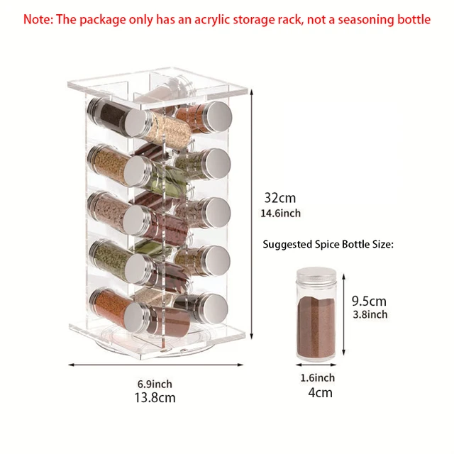 Acrylic 20-Bottle Spice Rack