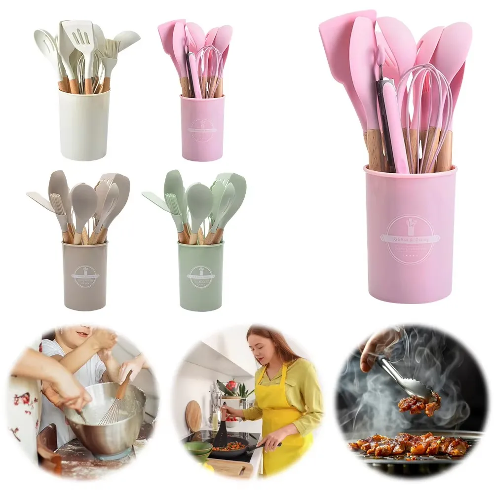 12-Piece Heat-Resistant Non-Stick Kitchen Utensil Set with Holder