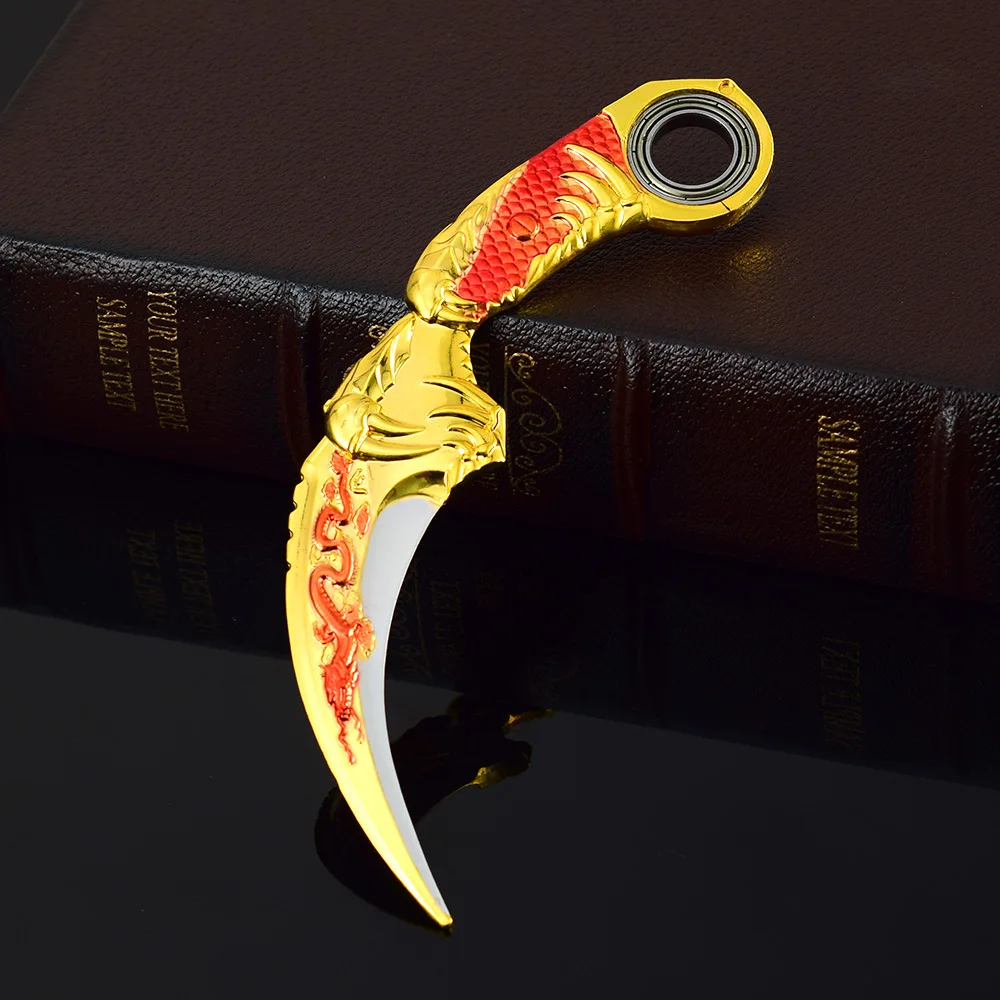 17CM Karambit Game Life and Death Peripheral Weapon Dark Moon Double Thorns Metal Model Knife Sword Ornament Gifts Toys Boys cosplay prop cosplay toy game knife