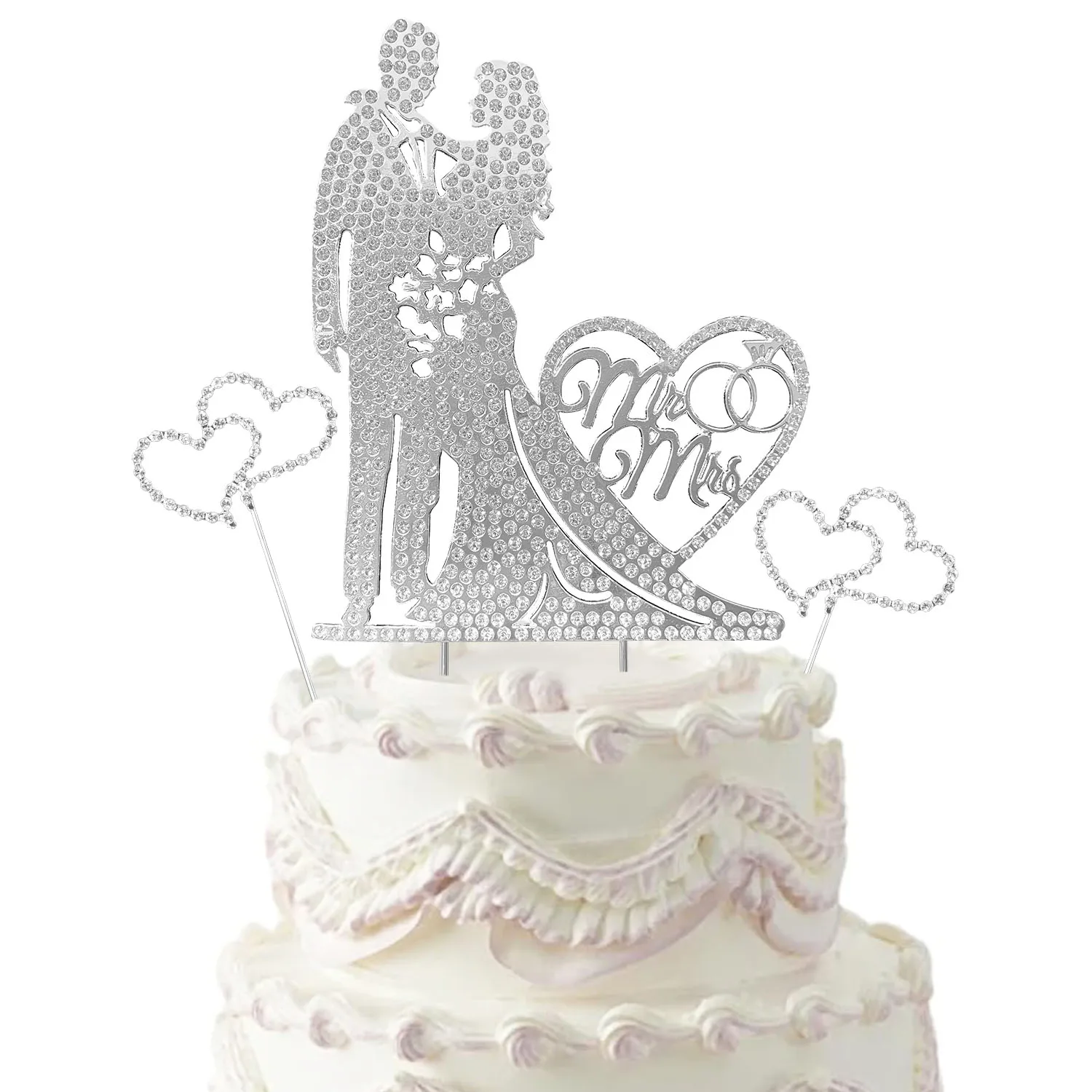 Wedding Cake Topper Rhinestone Metal Mr and Mrs Cake Topper Crystal Wedding  Cake DecorationsBride and Groom Bridal Shower Theme - AliExpress, image size:1500x1500