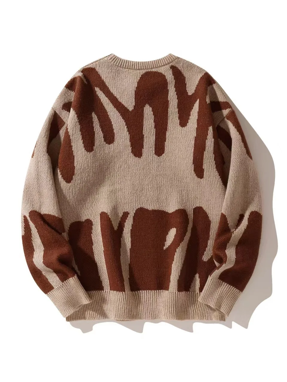 Mens Women Autumn Winter Couple Pullover Mens Retro Lazy Loose Trendy Knitted Sweater High Street Hip Hop Long Sleeve Knittwear 2
