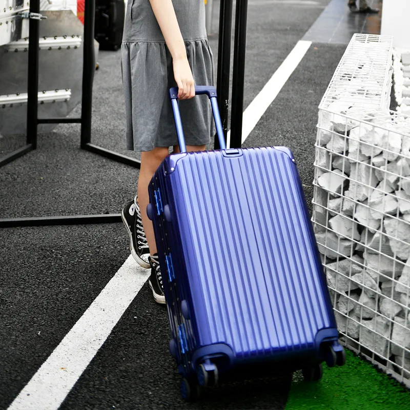 PLUENLI Trendy Aluminum Frame Trolley Case Universal Wheel Luggage