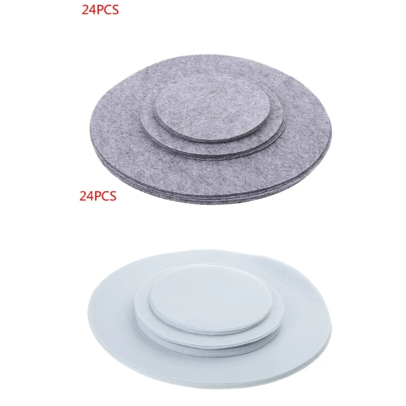 

Set of 24 Soft Felt Plate Dividers 3 Sizes Pan Separator Pads Cookware Bakeware Dropship