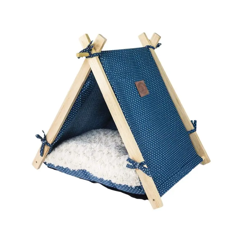 

Indoor Pet House Semi-Enclosed Pet Tent Teepee House Bed Portable Teepee Cat Bed Cozy Pet House With Thick Cushion Pet Tents