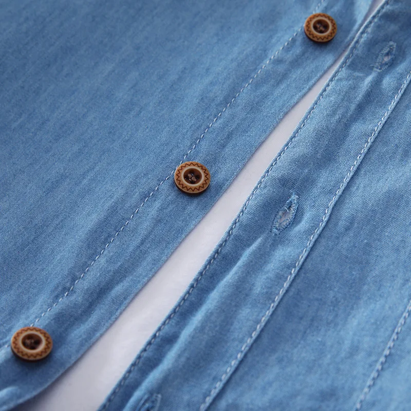 New Fashion Denim Shirt Men's Work Wear Long Sleeve Shirt Spring and Autumn Wear European and American Washed Size XL-8XL denim shirt long sleeved shirt