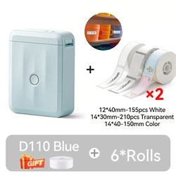 Compact Bluetooth Thermal Label Printer - Mini Portable Self - Adhesive Sticker Maker (BL - Mix A - 6Rolls)