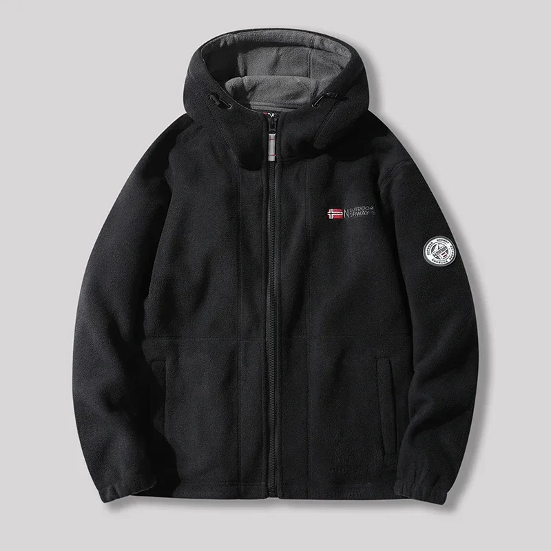 Outdoor Cold and Warm Autumn and Winter Men's Women's Hood Thickened Arctic Fleece Fleece Jacket Coat