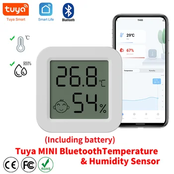 Newest Tuya Bluetooth Temperature Humidity Sensor LCD Thermometer Mini Smart Electric Hygrometer APP Remote Control Home 1