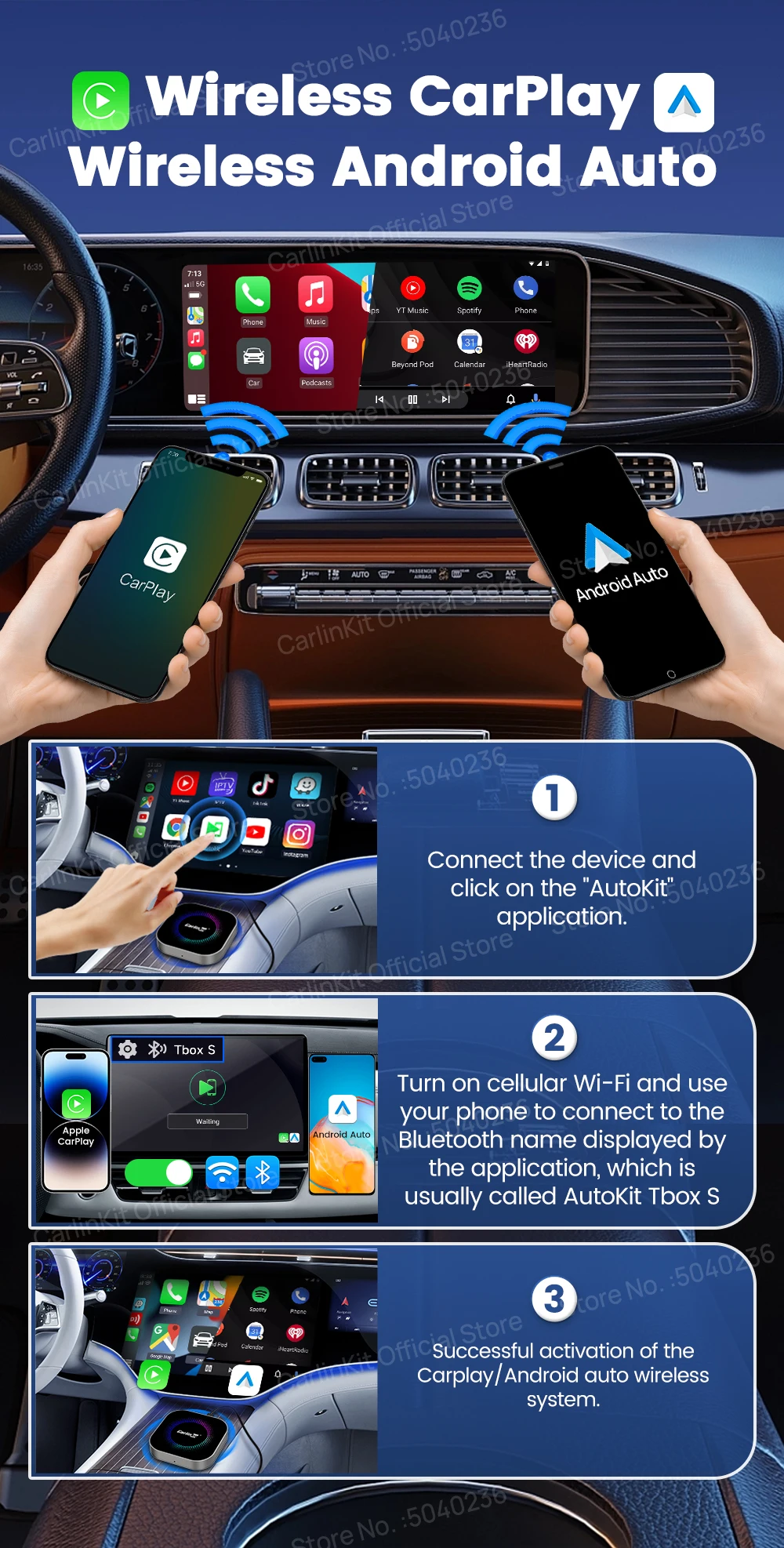 S2F CarlinKit CarPlay Ai Box Android 13 TV Box SM6225 Drahtlose Auto Spielen Android Auto Adapter 4G LTE Unterstützung Netflix für OEM Auto – Detail 14