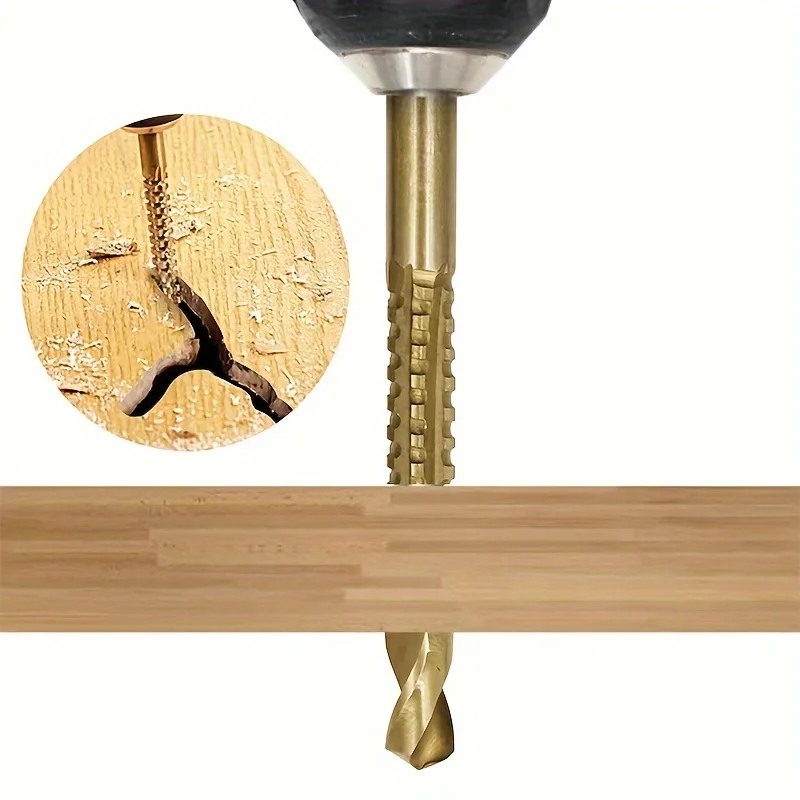 Step Drill Bit 6pcs/set 4-32mm Woodworking Hole Cutter Titanium Coated High-Speed Steel Includes 3mm/6mm/8mm Sawtooth Bit
