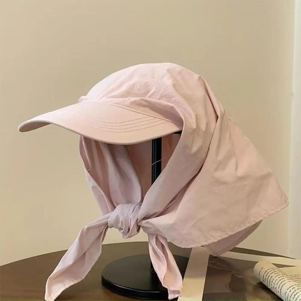 Solid Color Headscarf Baseball Cap Nylon Baseball Hat Sunscreen Beach Hats Korean Style Sun Cap Peaked Cap Outdoor