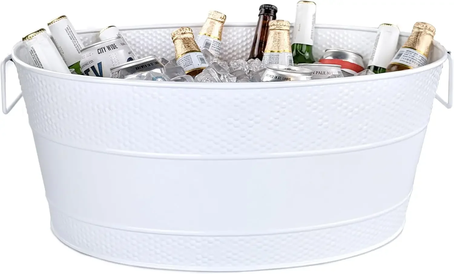 Galvanized Beverage Tub for Parties, Metal Ice and Drink Bucket Beverage Tub, Large Drink Cooler for Parties Large Wine Basket
