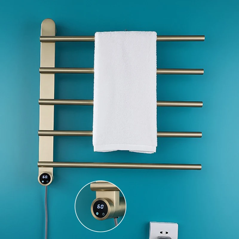 ห้องน้ําอุ่นผ้าเช็ดตัวสมาร์ทไฟฟ้าอุ่นผ้าเช็ดตัว 5 บาร์อุปกรณ์เสริม 220 v/110 v อุ่นผ้าเช็ดตัวอุปกรณ์ห้องน้ํา 1