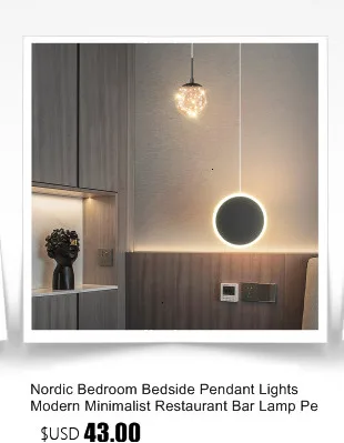 New Bedroom Bedside Pendant Lights Modern Minimalist Luxury Style Long Line Atmosphere Lamp Nordic Loft Decor Small Chandelier gold ceiling lights