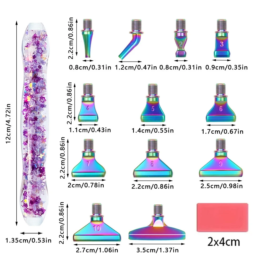 DIAPAI 19pcs Diamond Art Painting Kit - Ergonomic Luminous Pen with 12pcs Stainless Steel Metal Tips, Screw Nibs Accessories view 6