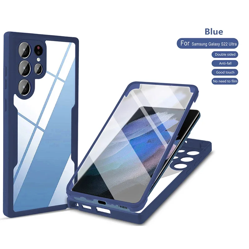 Clear 360 Full Body Case For Samsung S24 Ultra S23 FE S22 Plus A15 A35 A55 A14 A24 A34 A54 A13 A23 A33 A53 A52 Cover_voghion.com