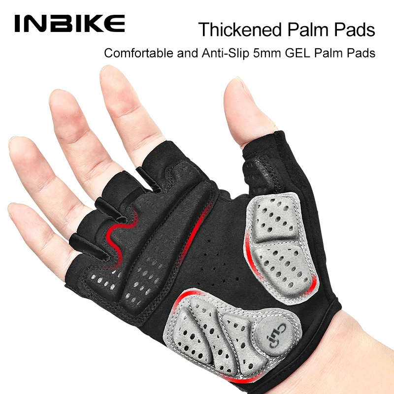 INBIKE Half Finger Bicycle Gloves Men Shockproof Breathable MTB Cycling Sport Gloves For Men Women Bike Biking Glove Accessories