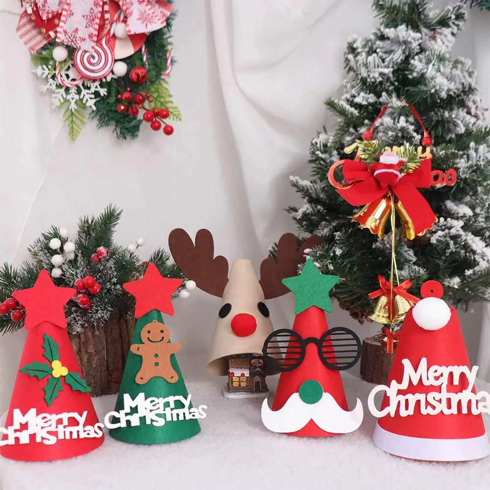 Christmas Merry Christmas Hat Xmas Decorative Santa Claus Cartoon Party Hat Felt Animal Santa Claus Hat Children/Adult