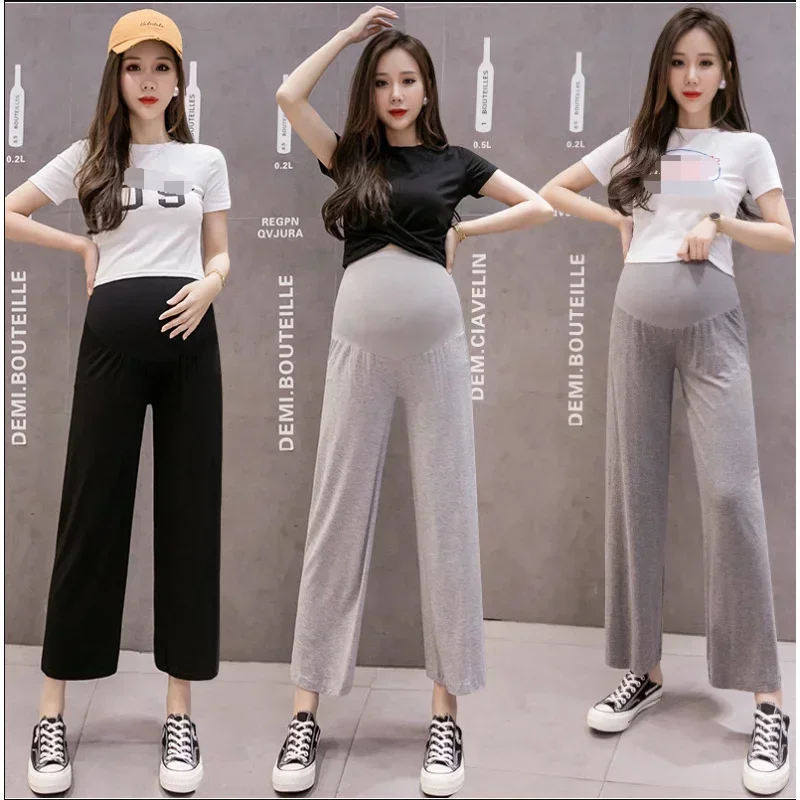 Spring Thin Fashionable Outwear Loose Casual Straight Trousers Maternity Clothes Pregnant Women&rsquo;s Pants