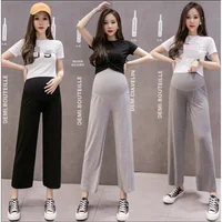 Spring Thin Fashionable Outwear Loose Casual Straight Trousers Maternity Clothes Pregnant Women's Pants 1