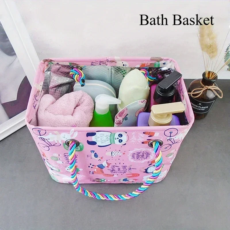 Bath Basket Waterproof Large Capacity Mesh Beach Bag for Shower Cartoon Animal Makeup Bag Toiletry for Toy Travel Essentials