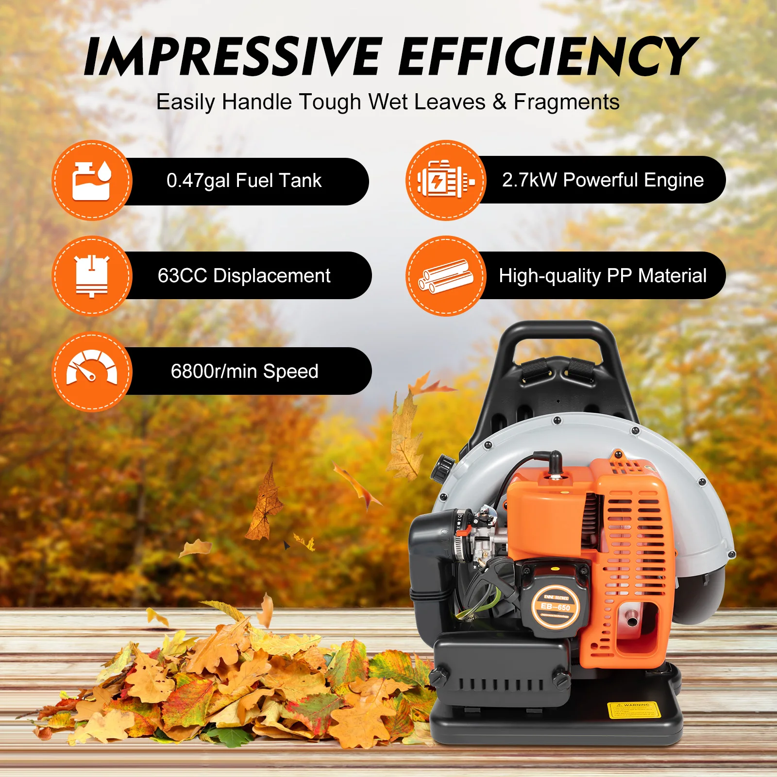 Air Blower 65CC Backpack Gas Powered