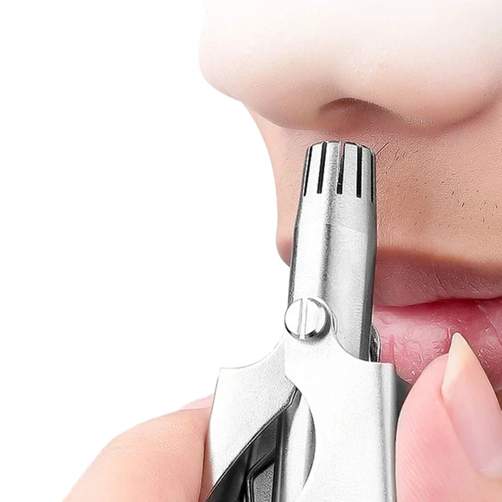 2Pc Stainless Steel Nose Hair Trimmer Nose Hair Removal Manual Razor No Noise Washable Trimmer Manual Shaver