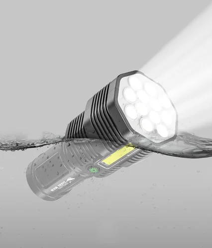 강력한 LED 손전등 전술 토치, USB 충전식, 4 가지 모드 방수 램프, 매우 밝은 랜턴, 캠핑 낚시 5