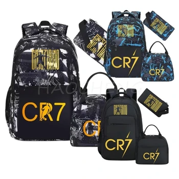 3 pezzi set CR7 borse da scuola con stampa per ragazze del ragazzo zaino da scuola primaria set zaino zaino per bambini borse da libro per bambini carine 1