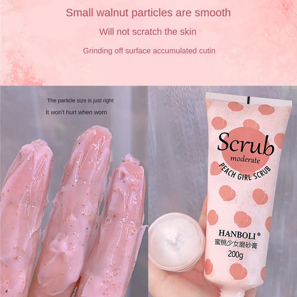 Soft Peach Body Scrub Whitening Pink Deep Cleaning Handmade Feminine Intimate Wash Face Body Skin Cleaning Body Scrub Care